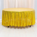 Round Sequin Table Cover - 108 Inches - Gold