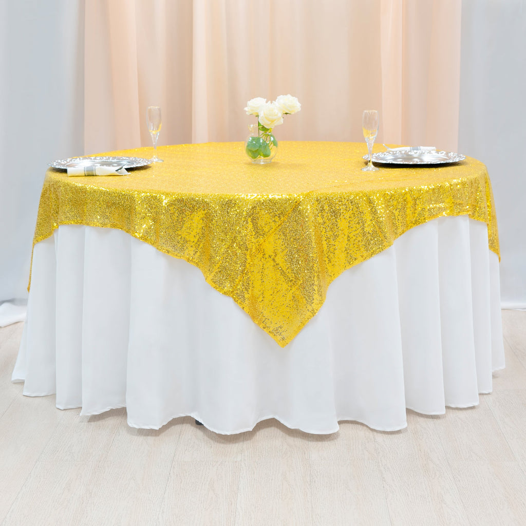 Sequin Fabric Overlay 72" - Gold