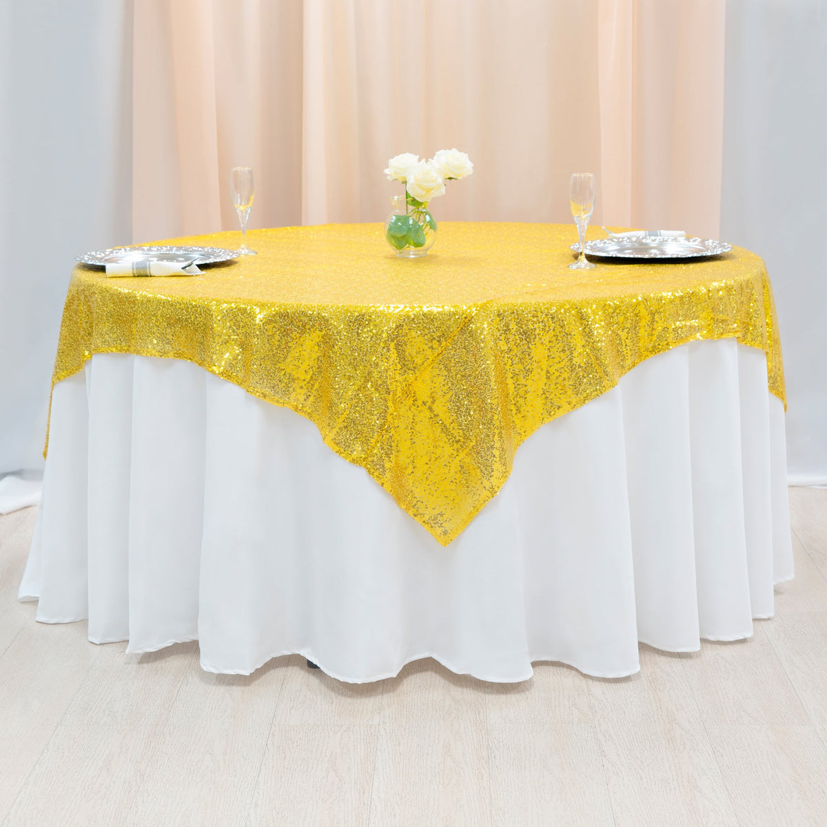 Sequin Fabric Overlay 72" - Gold