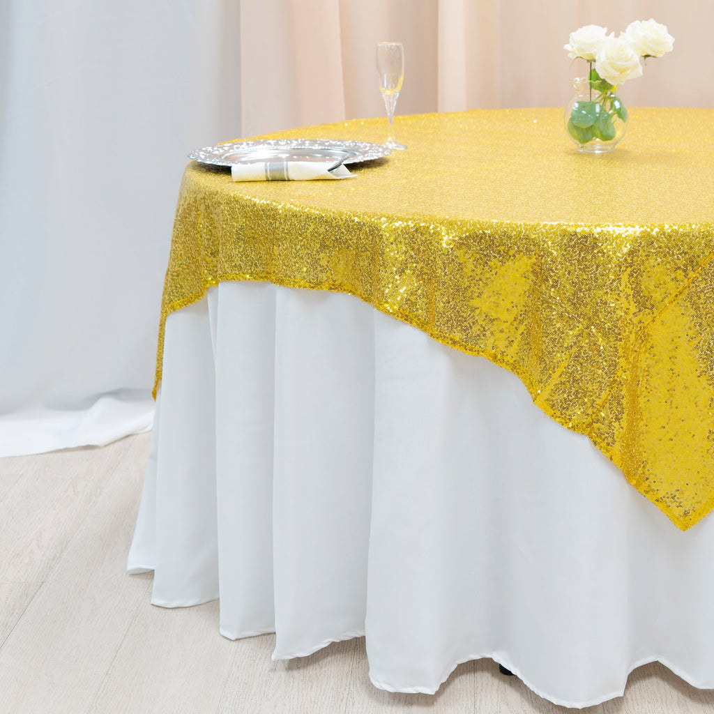 Sequin Fabric Overlay 72" - Gold