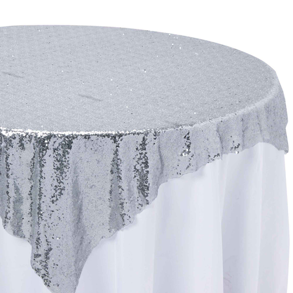 Sequin Fabric Overlay 72" - Silver