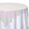 Sequin Fabric Overlay 72" - White Iridescent