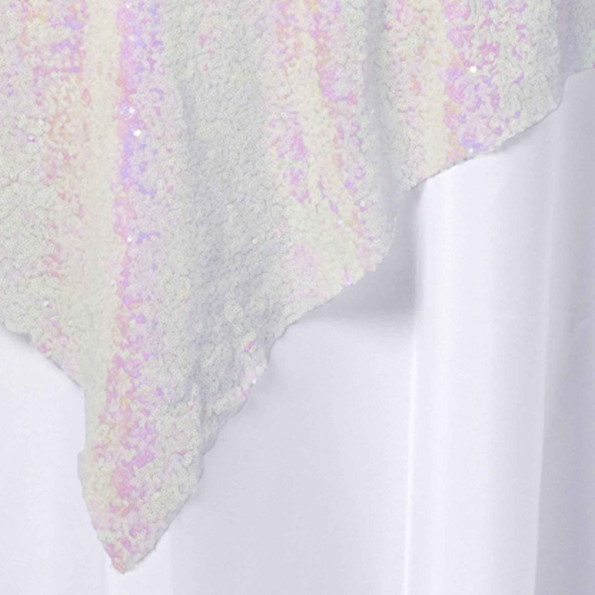 Sequin Fabric Overlay 72" - White Iridescent