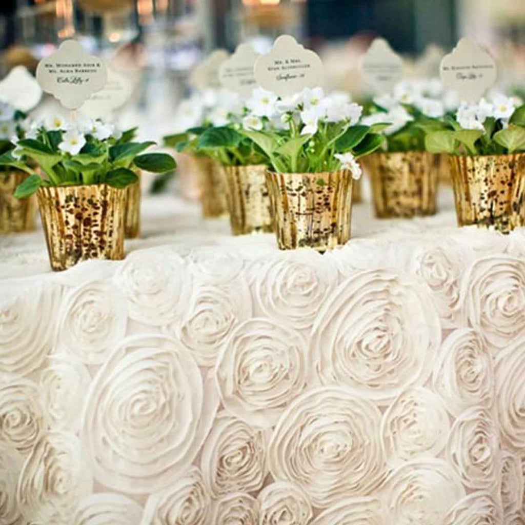 Satin Rosette Table Runner - 108 inches - Blush