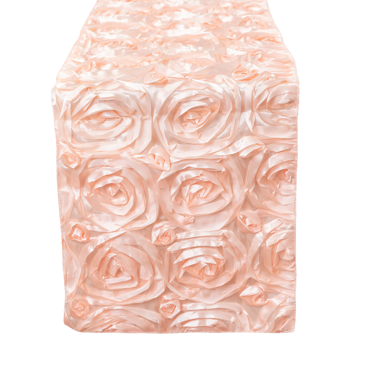 Satin Rosette Table Runner - 108 inches - Blush