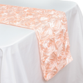 Satin Rosette Table Runner - 108 inches - Blush