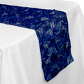 Satin Rosette Table Runner - 108 inches - Royal Blue