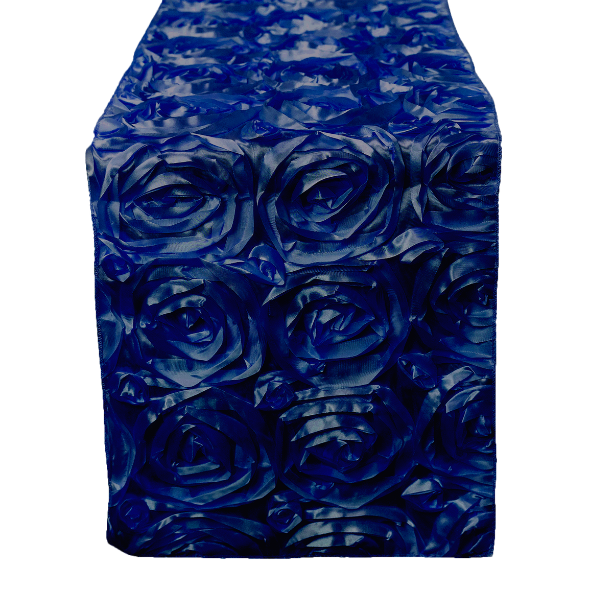 Satin Rosette Table Runner - 108 inches - Royal Blue