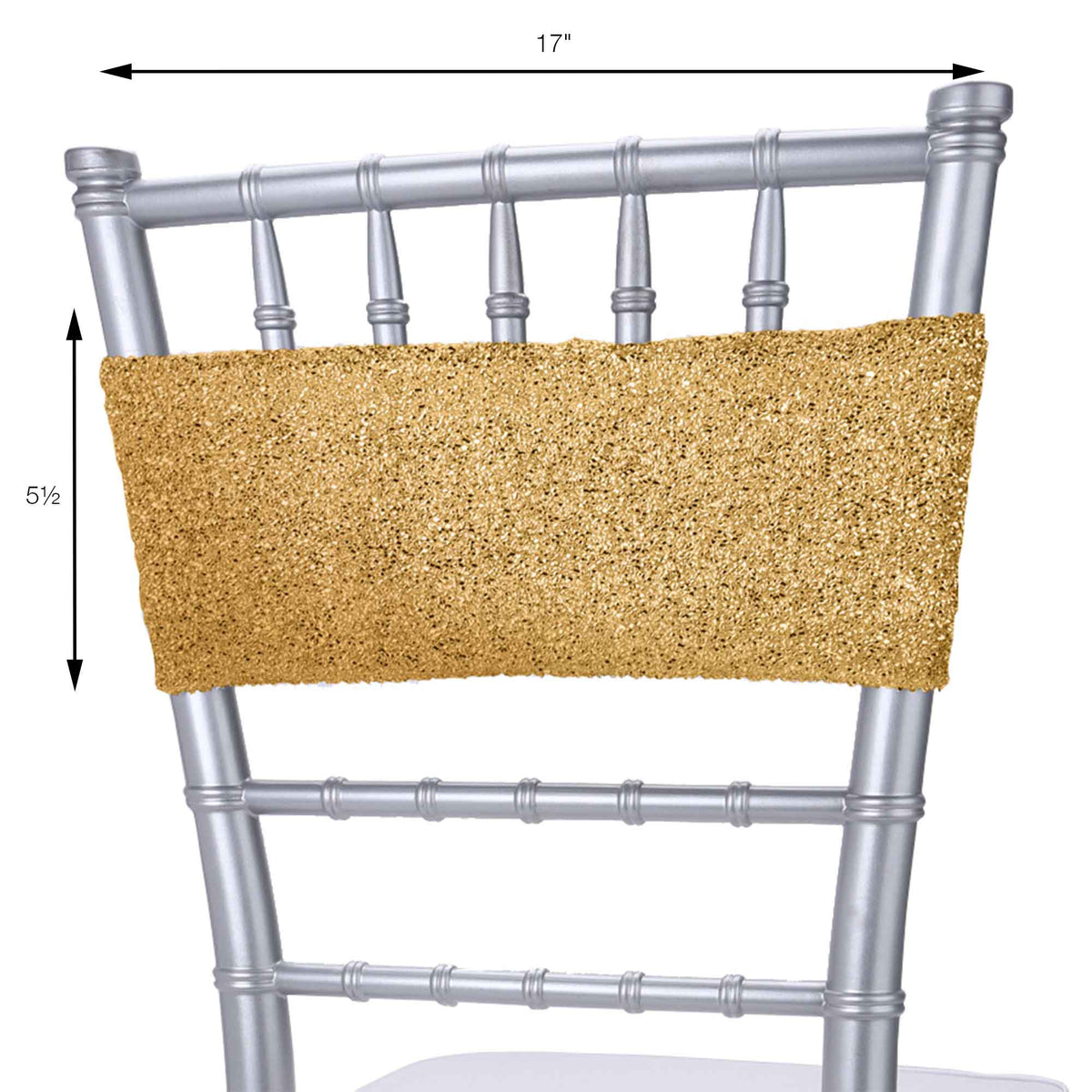 Stretch Lurex Chair Sash - Gold