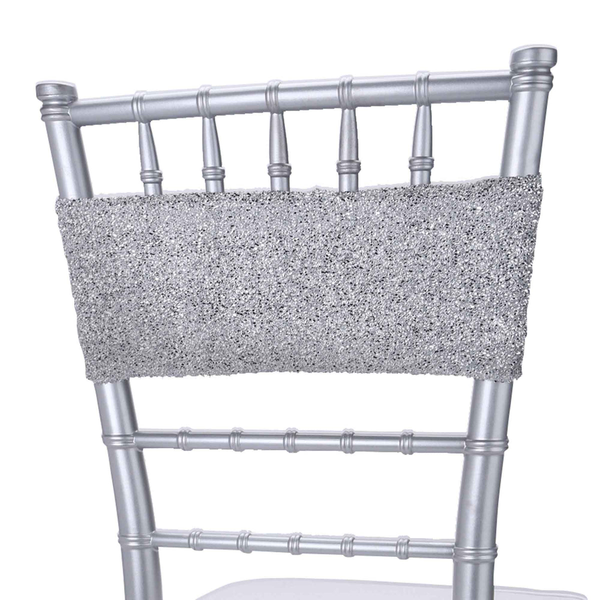 Stretch Lurex Chair Sash - Silver