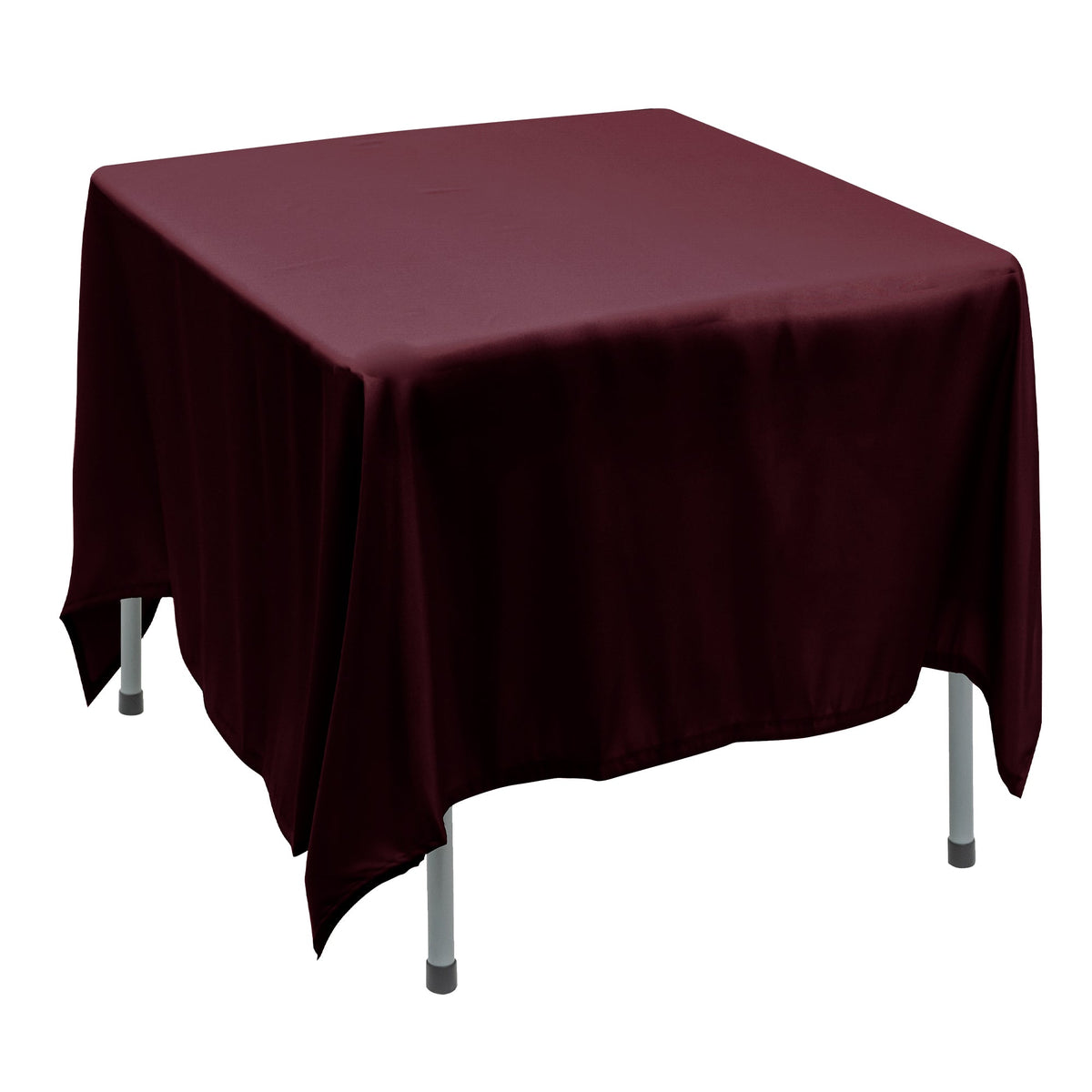 Polyester Square Tablecloth 90” x 90” - Burgundy