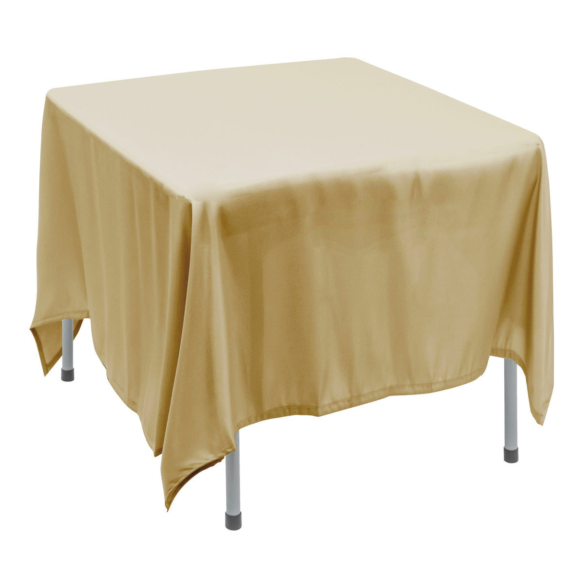 Polyester Square Tablecloth 90” x 90” - Champagne