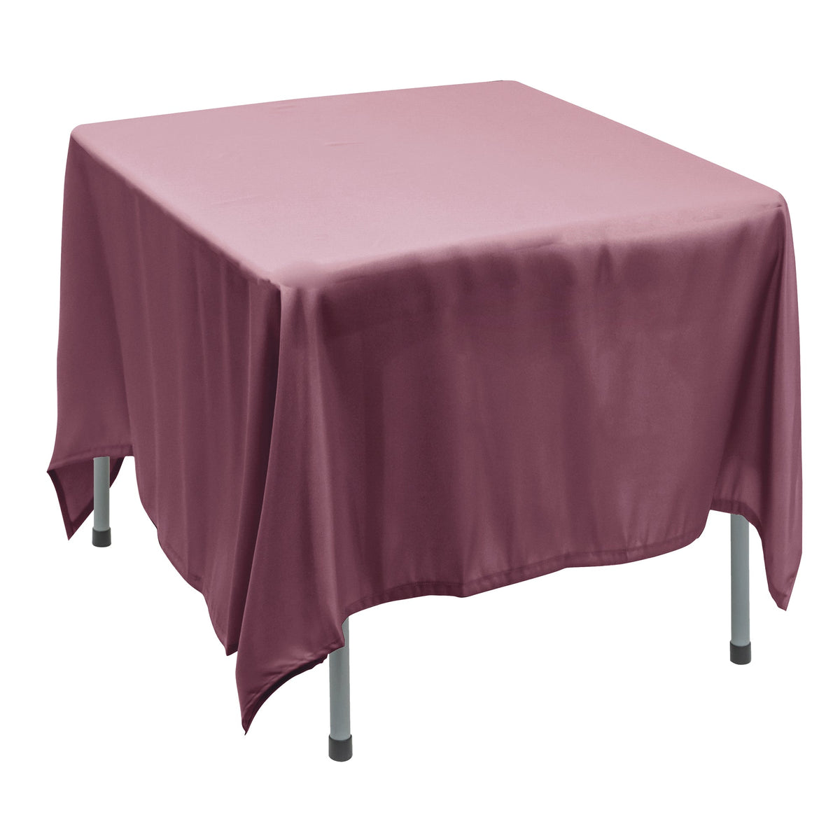 Polyester Square Tablecloth 90” x 90” - Mauve