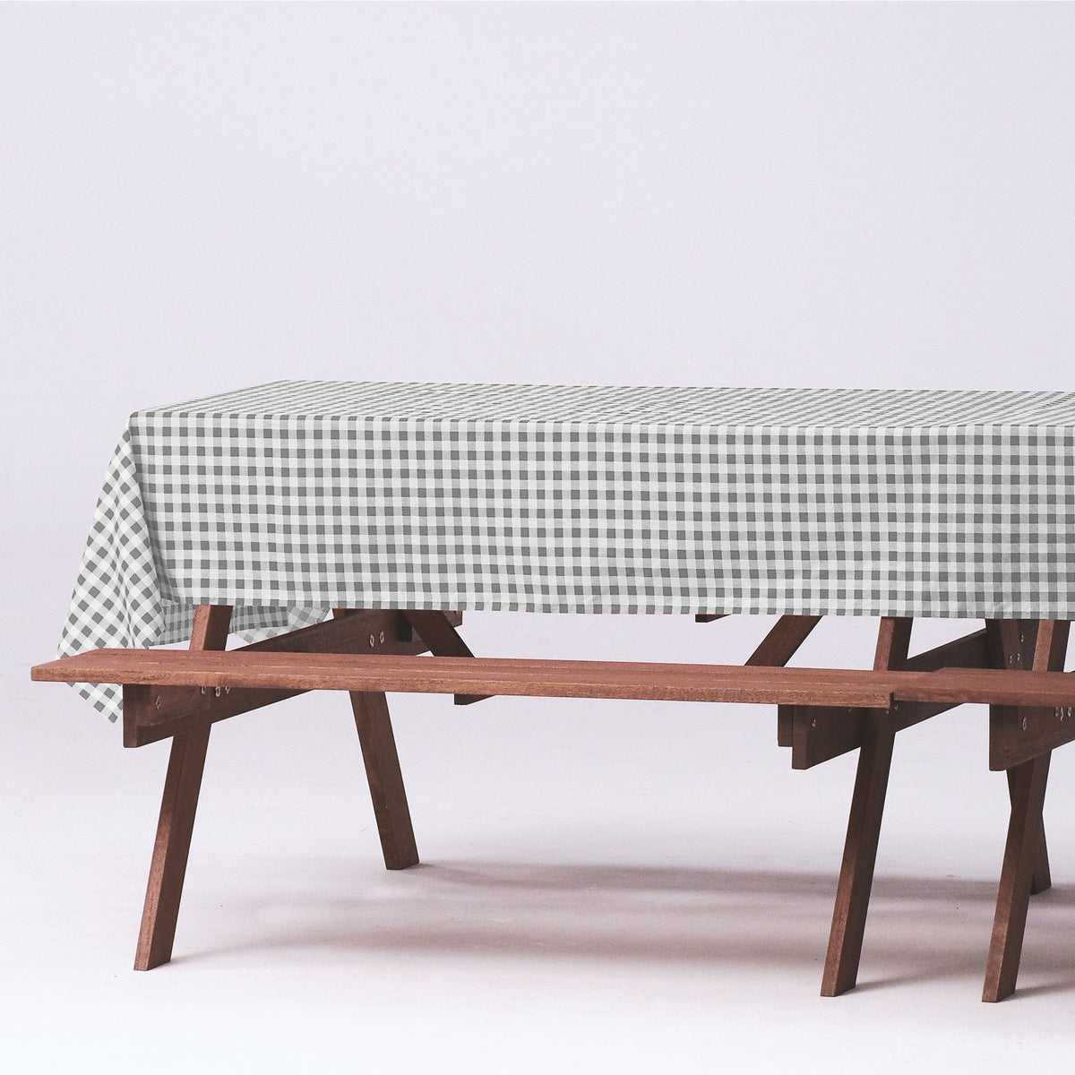 Rectangle Buffalo Plaid Tablecloth - Grey & White - 60"W x 102"