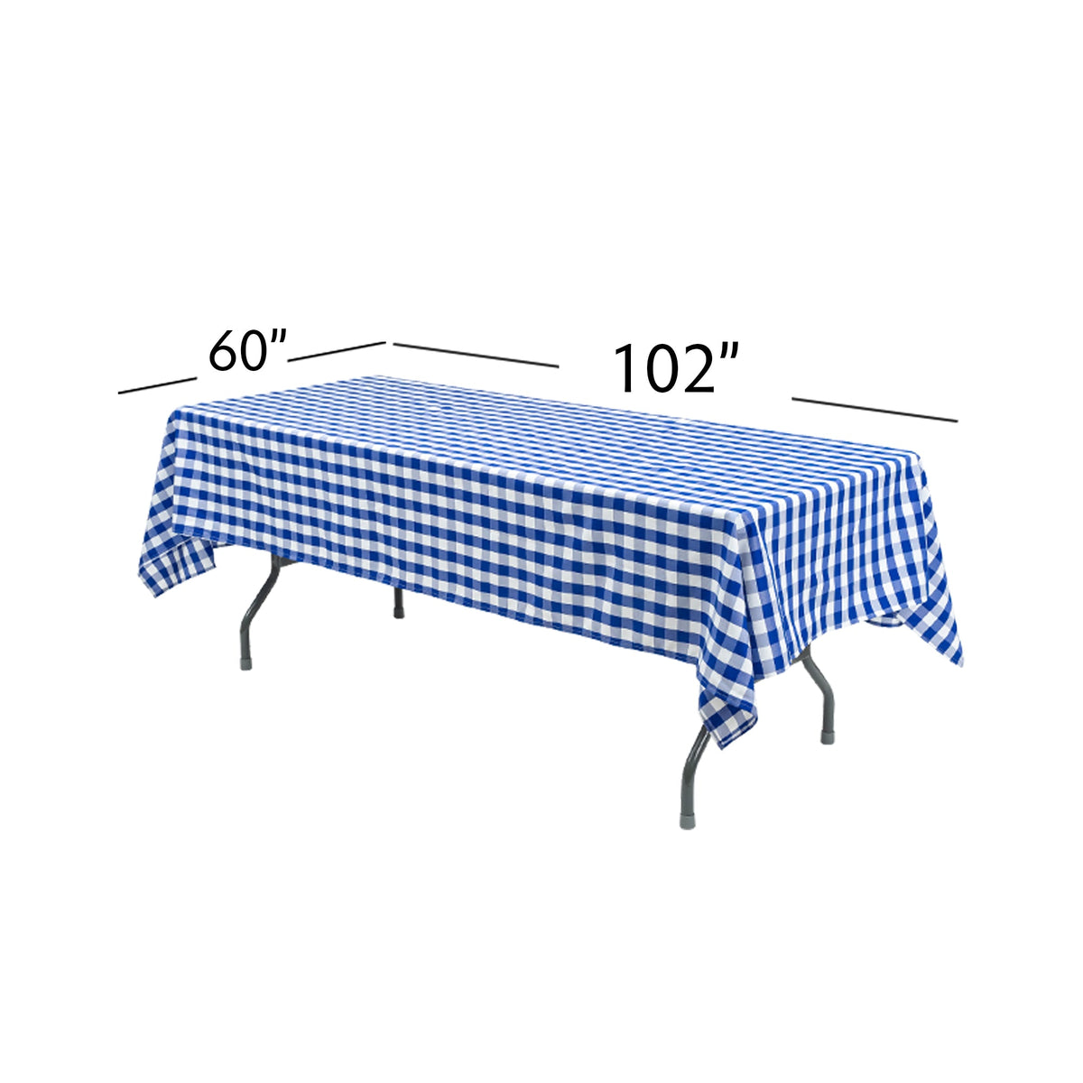 Rectangle Buffalo Plaid Tablecloth - Blue & White - 60"W x 102"