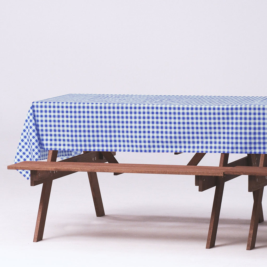 Rectangle Buffalo Plaid Tablecloth - Blue & White - 60"W x 126"