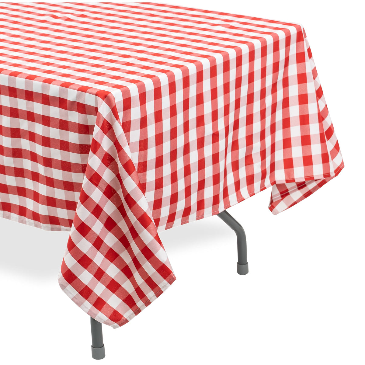Rectangle Buffalo Plaid Tablecloth - Red & White - 60"W x 126"