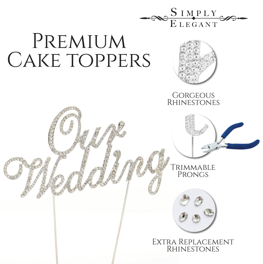 Rhinestone Cake Topper - "Happy Birthday"