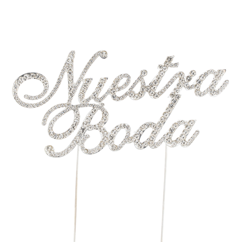 Rhinestone Cake Topper - "Nuestra Boda"