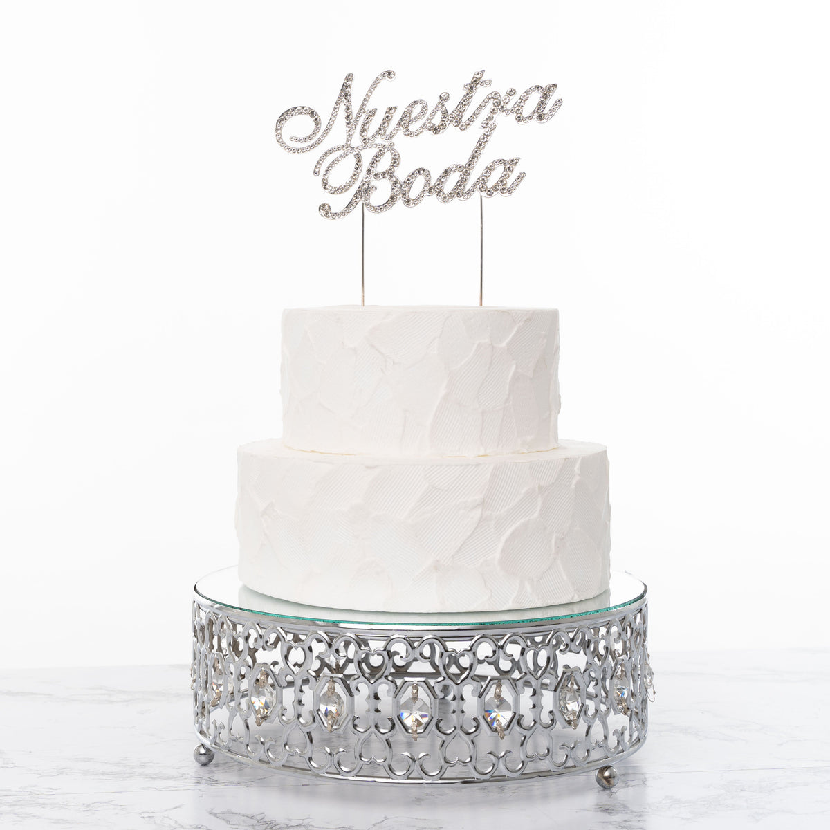 Rhinestone Cake Topper - "Nuestra Boda"