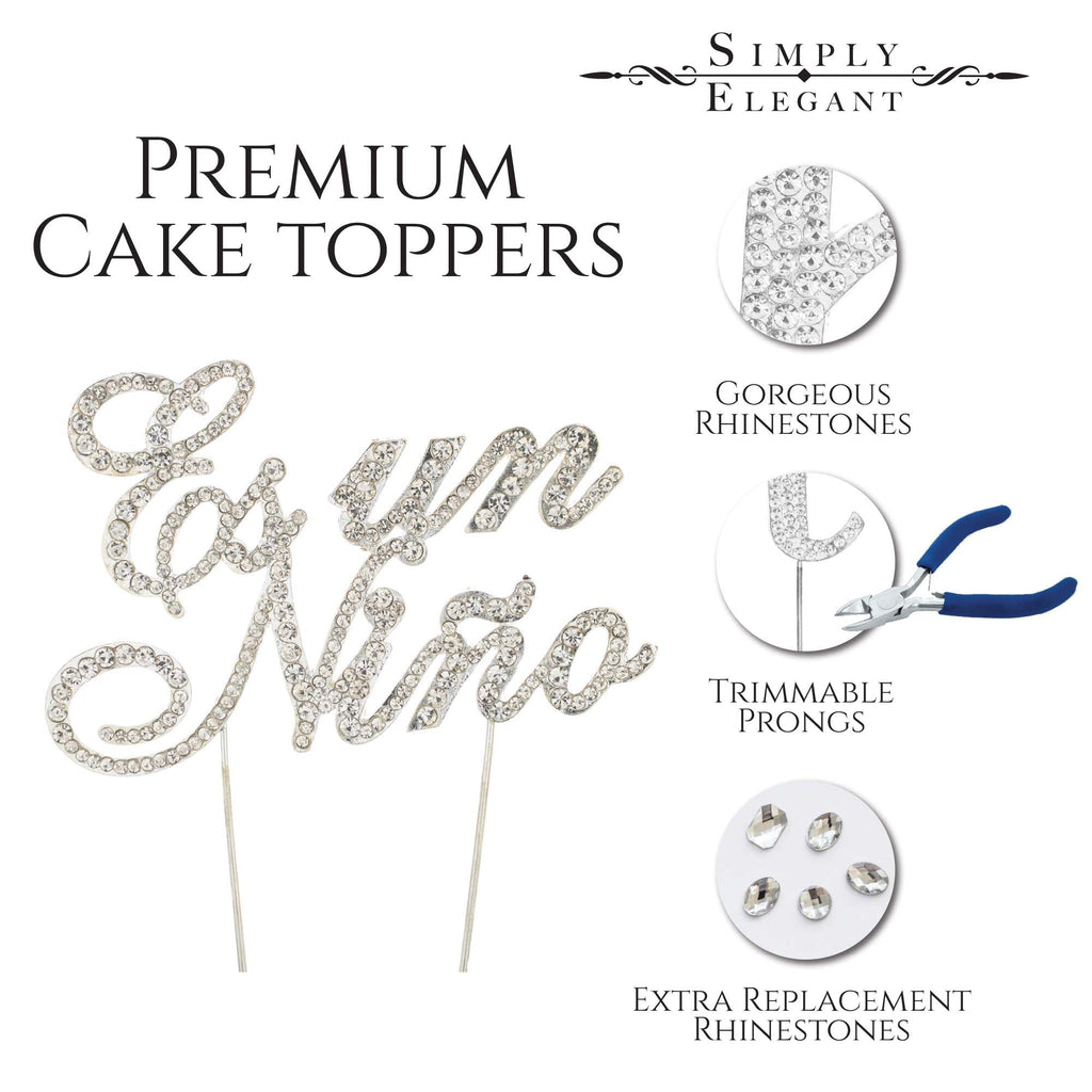 Rhinestone Cake Topper - "Es Un Nino"