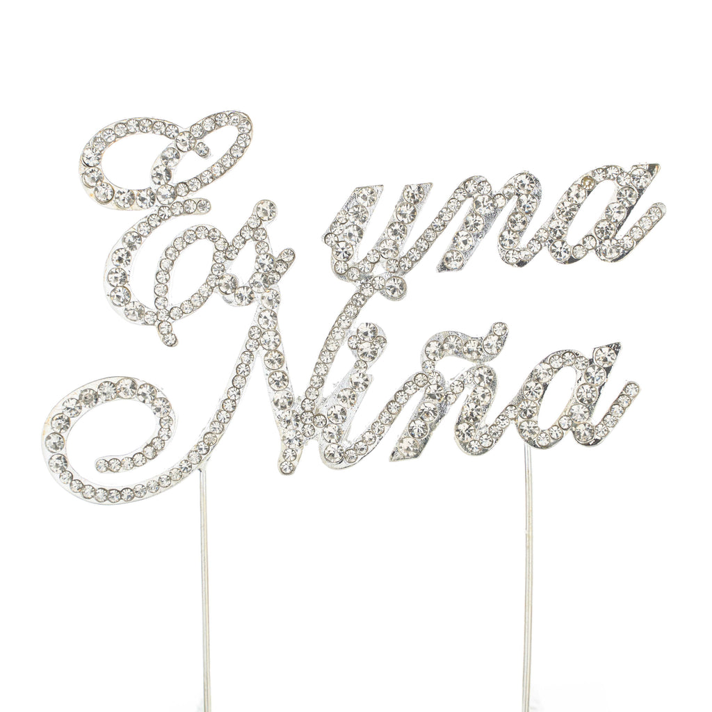 Rhinestone Cake Topper - "Es Una Nina"