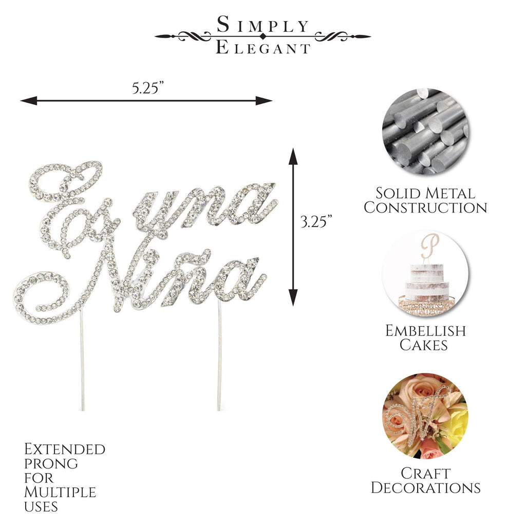 Rhinestone Cake Topper - "Es Una Nina"