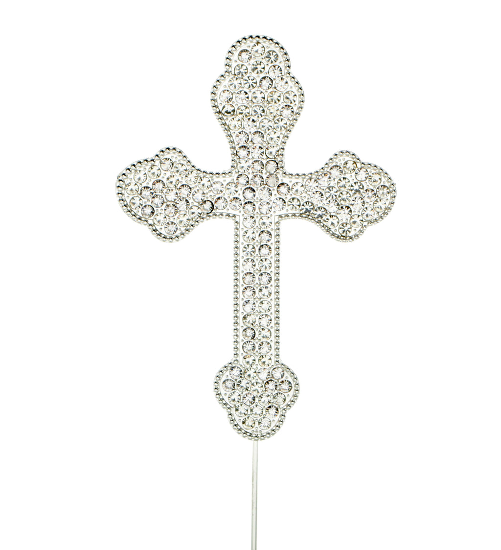 Rhinestone Cross Cake Topper