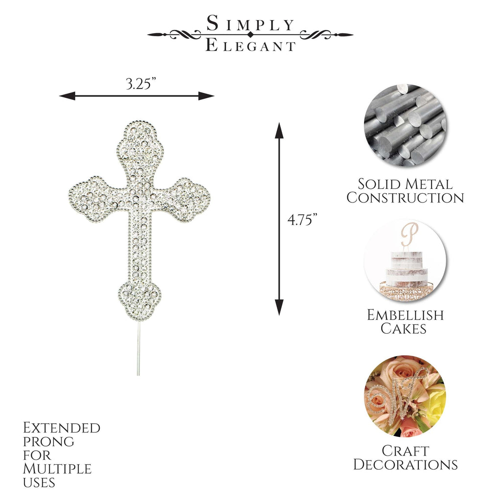 Rhinestone Cross Cake Topper