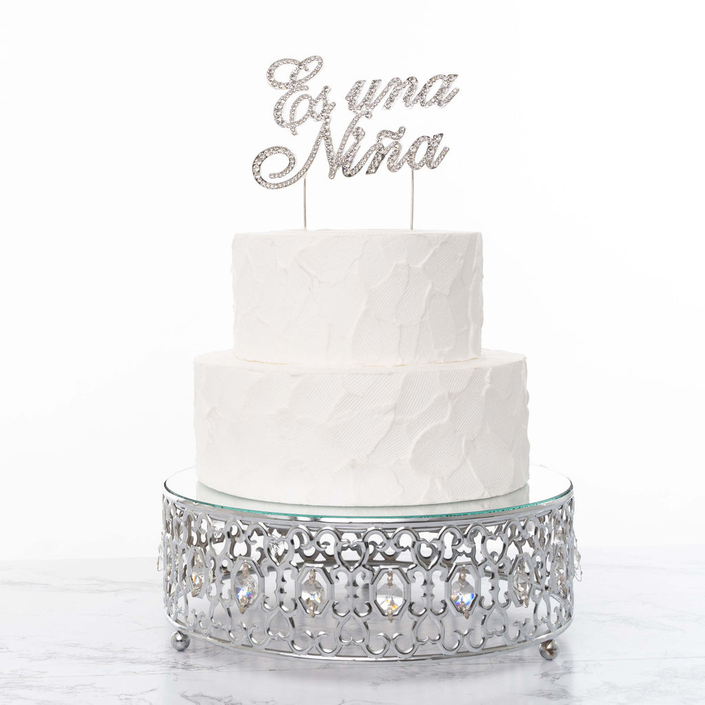 Rhinestone Cross Cake Topper