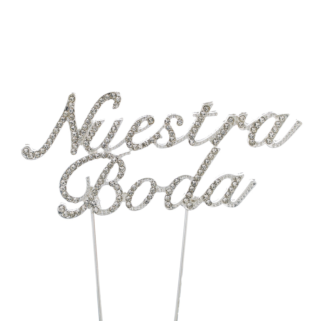 Nuestra Boda Cake Topper - Silver