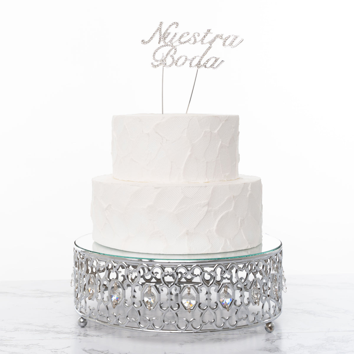 Nuestra Boda Cake Topper - Silver