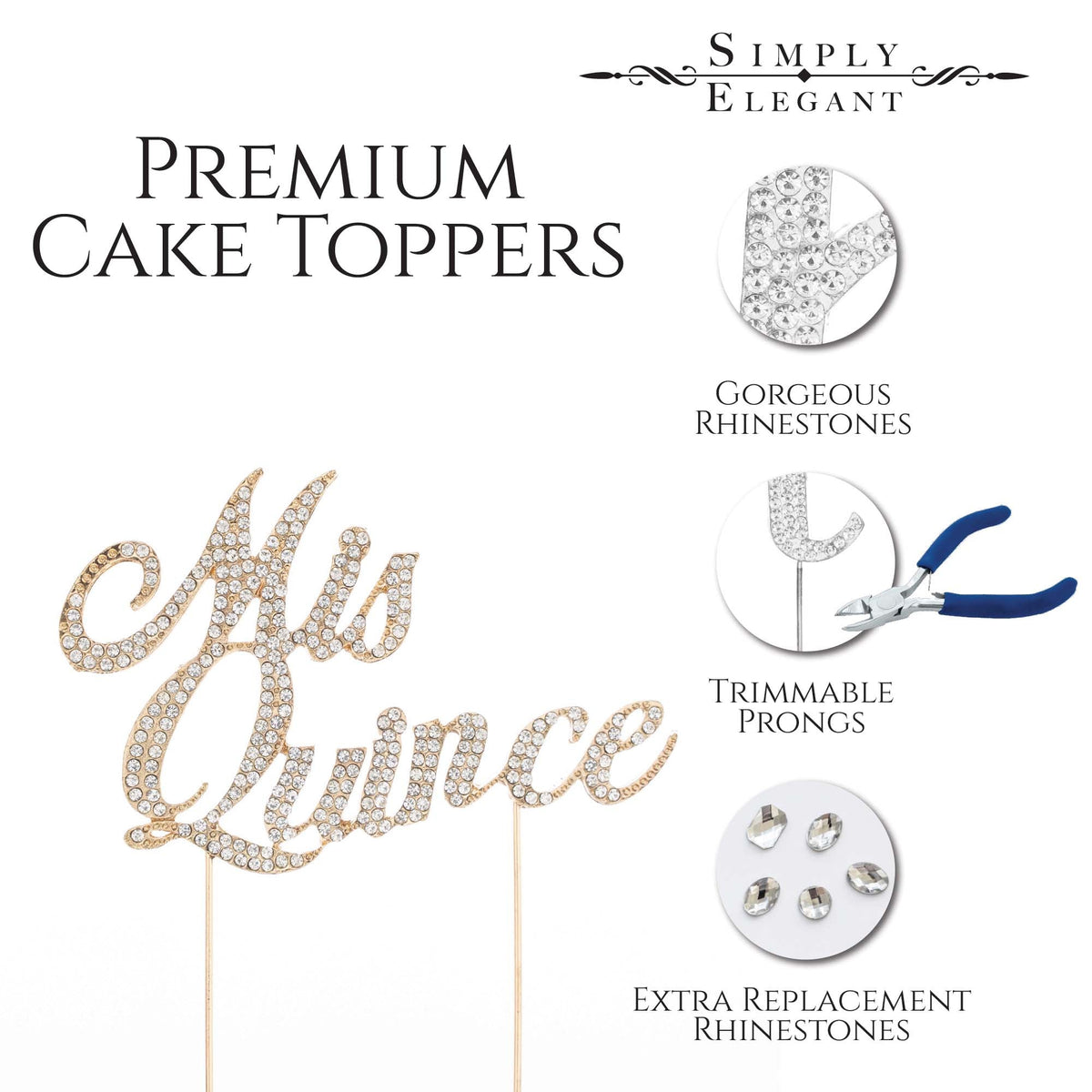Mis Quince Cake Topper - Gold