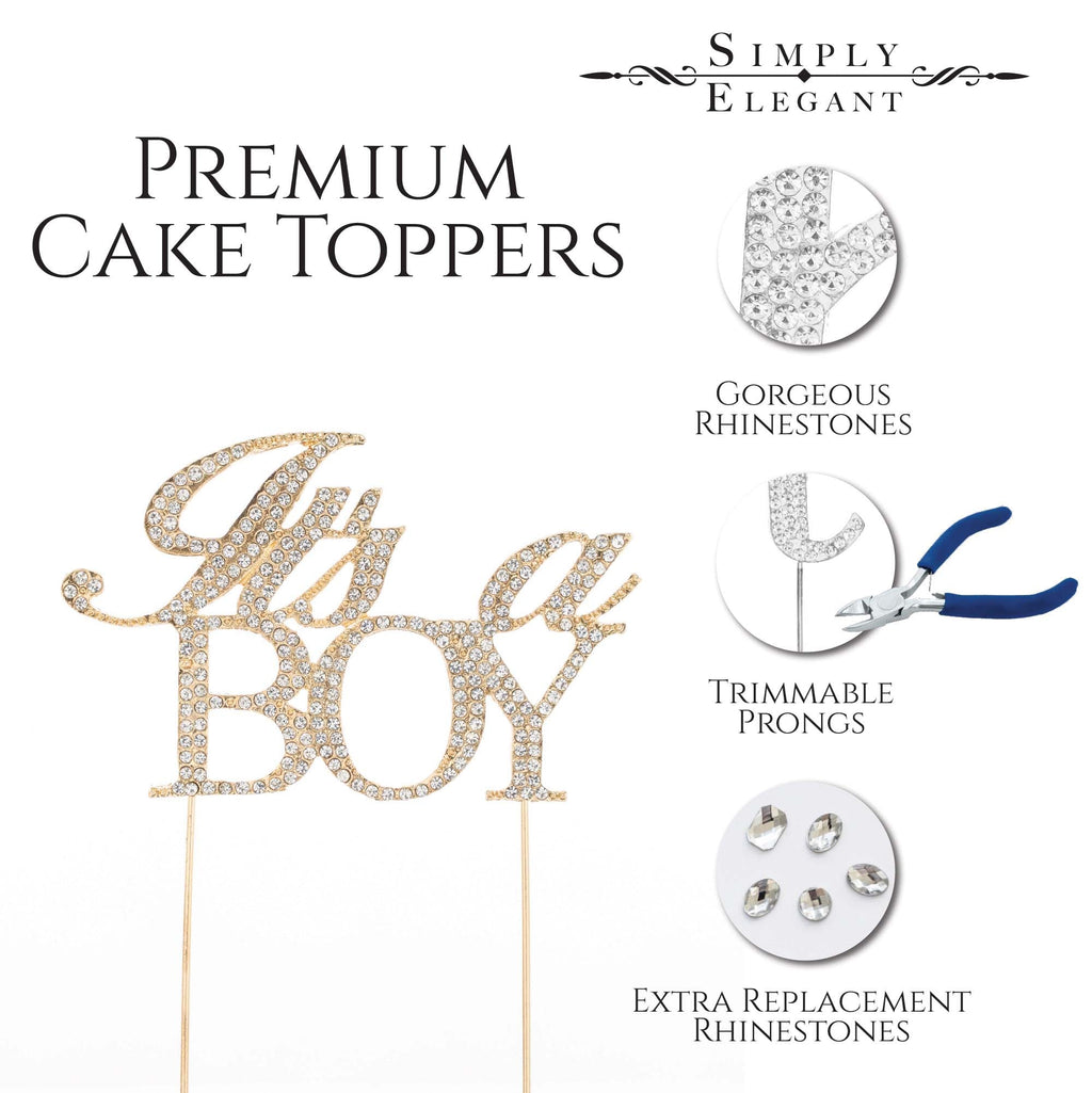 It's a Boy Cake Topper - Gold