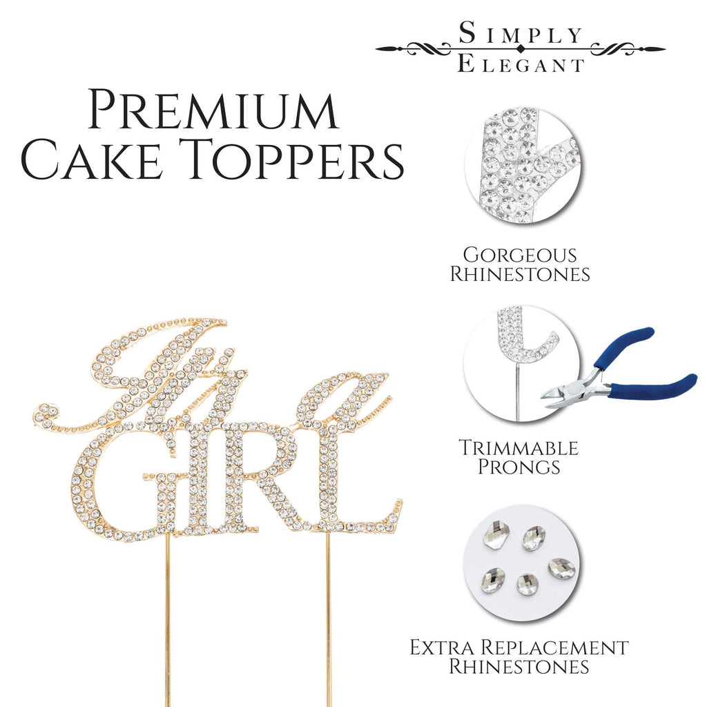 It's a Girl Cake Topper - Gold