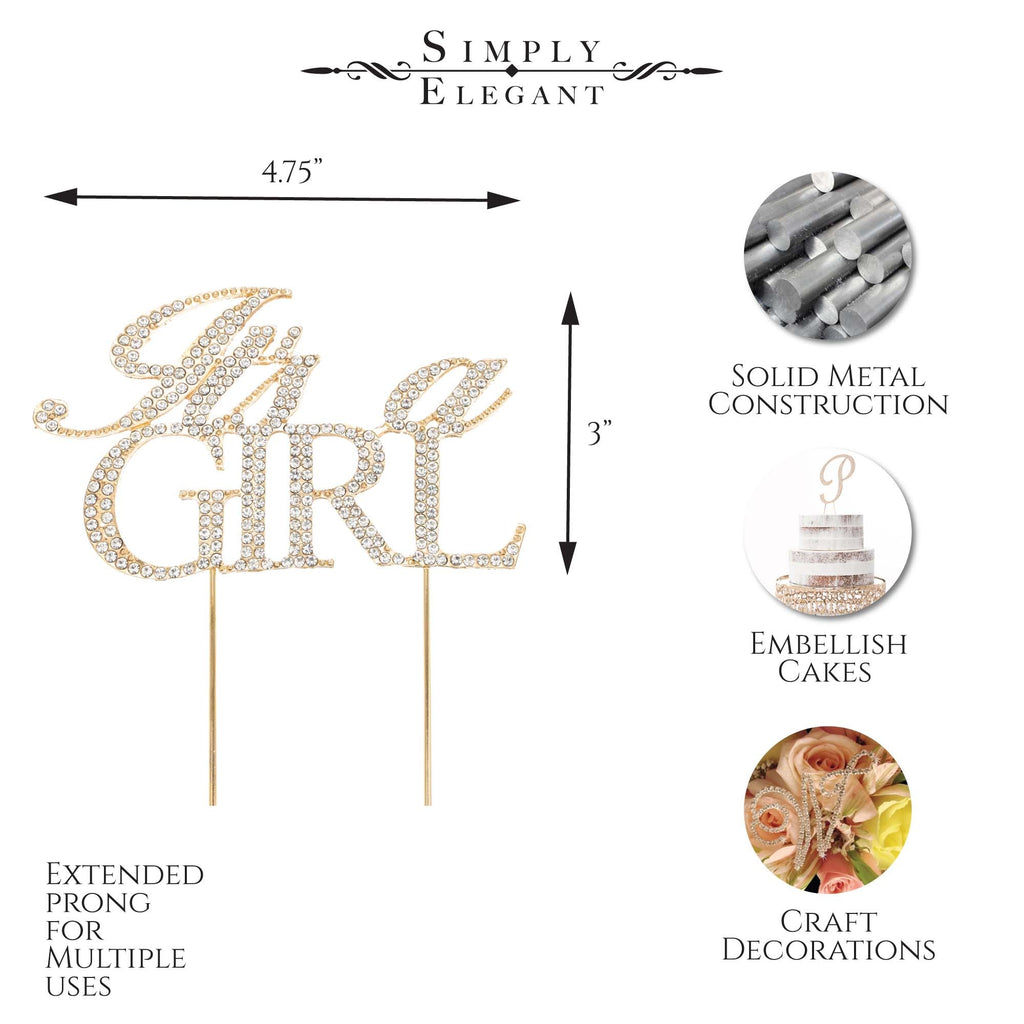 It's a Girl Cake Topper - Gold