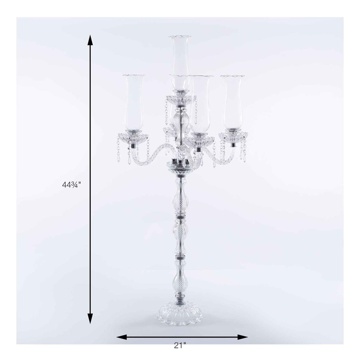 Crystal Candelabra 5 arm Glass Hurricane Globes 44.5"