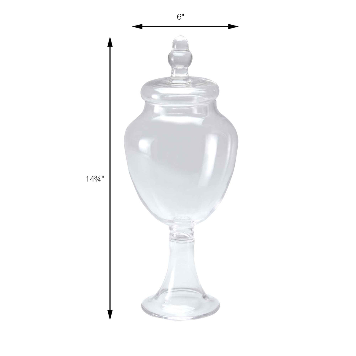 Glass Apothecary Jar - 6" x 14.75"