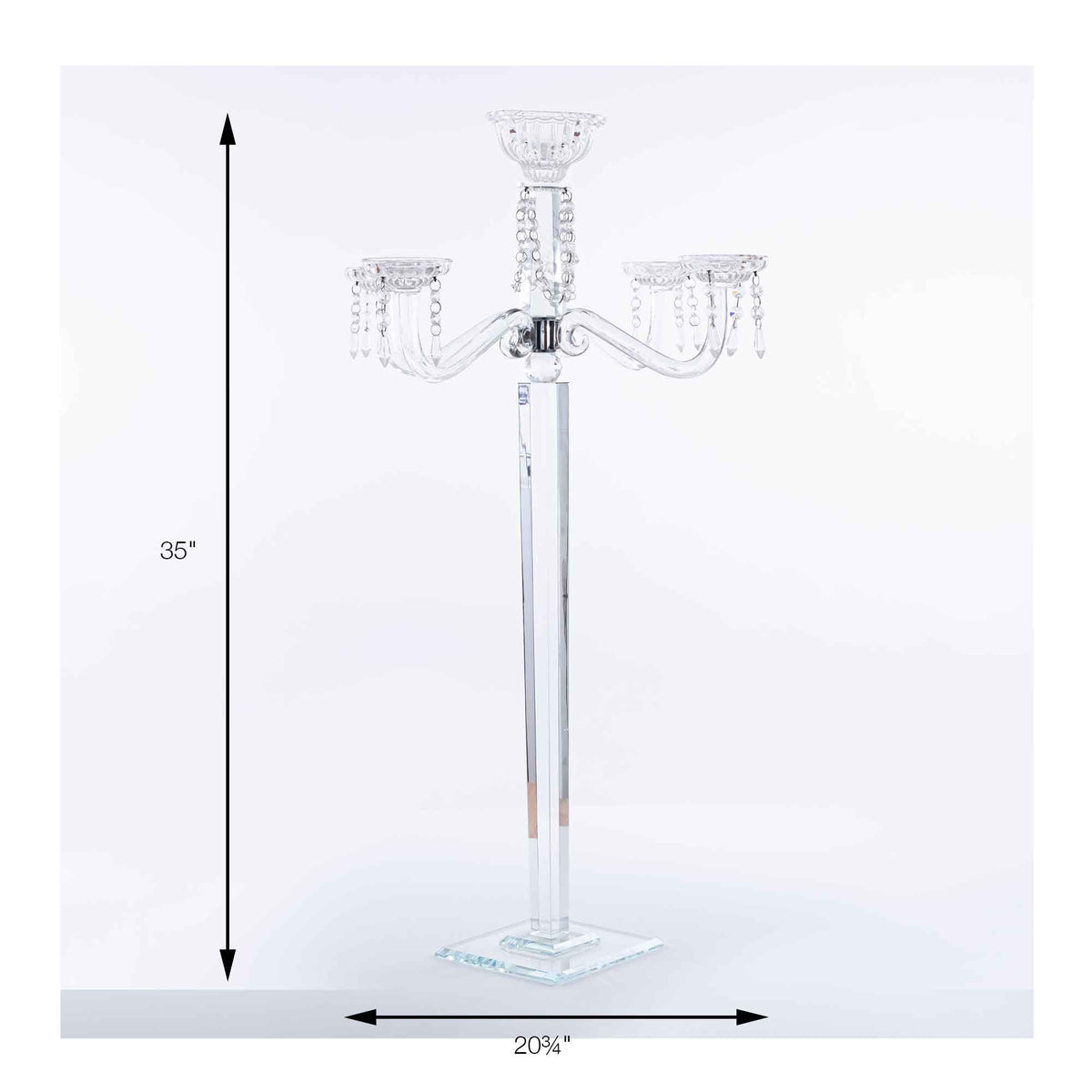 Crystal 4 arm Flower Bowl Candelabra 35"