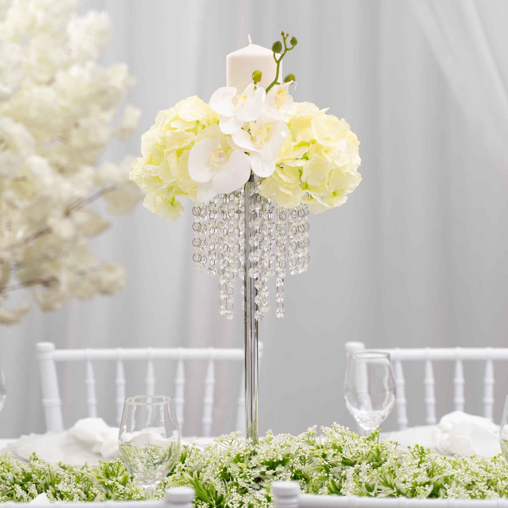 Crystal Drop Centerpieces - Silver