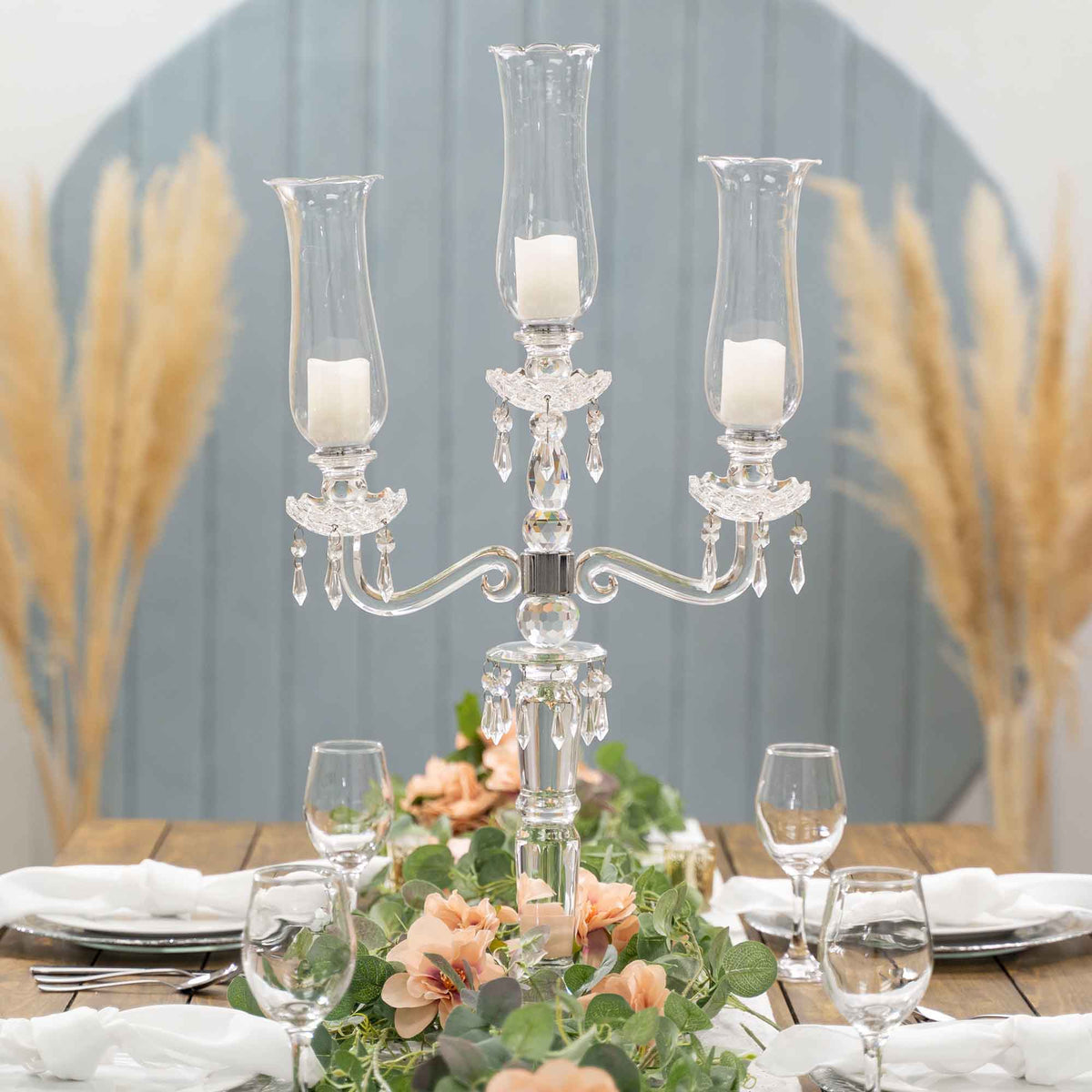 Trio Glass Candelabra