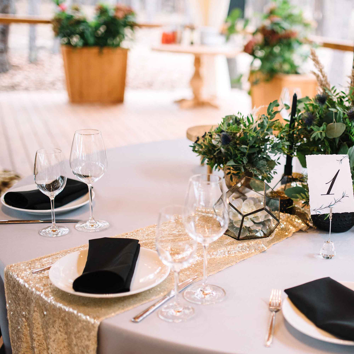 Sequin Table Runner - 108 inches - Blush