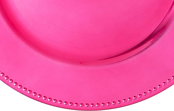 Beaded Edge Plastic Charger Plate 13" - Magenta