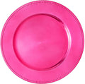 Beaded Edge Plastic Charger Plate 13" - Magenta