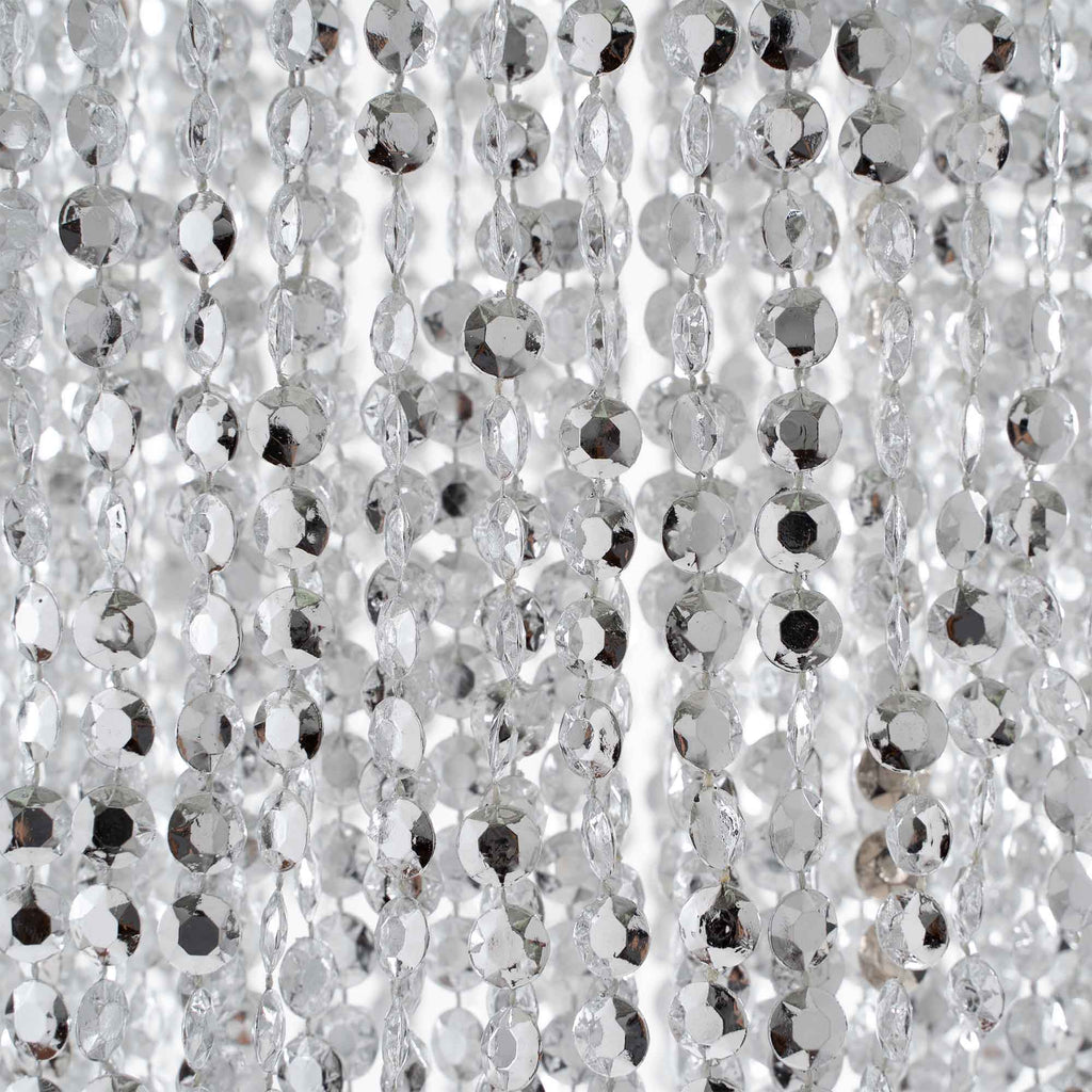 Three Layer Crystal Beaded Chandelier - Silver