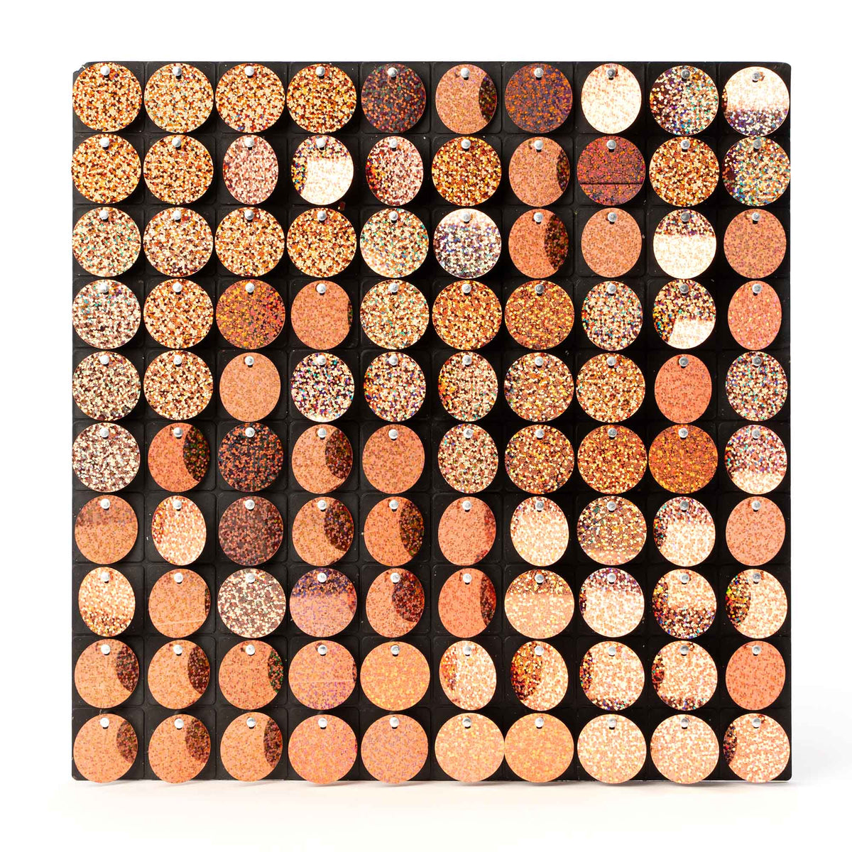 Round Spangle Sequin Wall Panels with Black Backing-Glitter Rose Gold