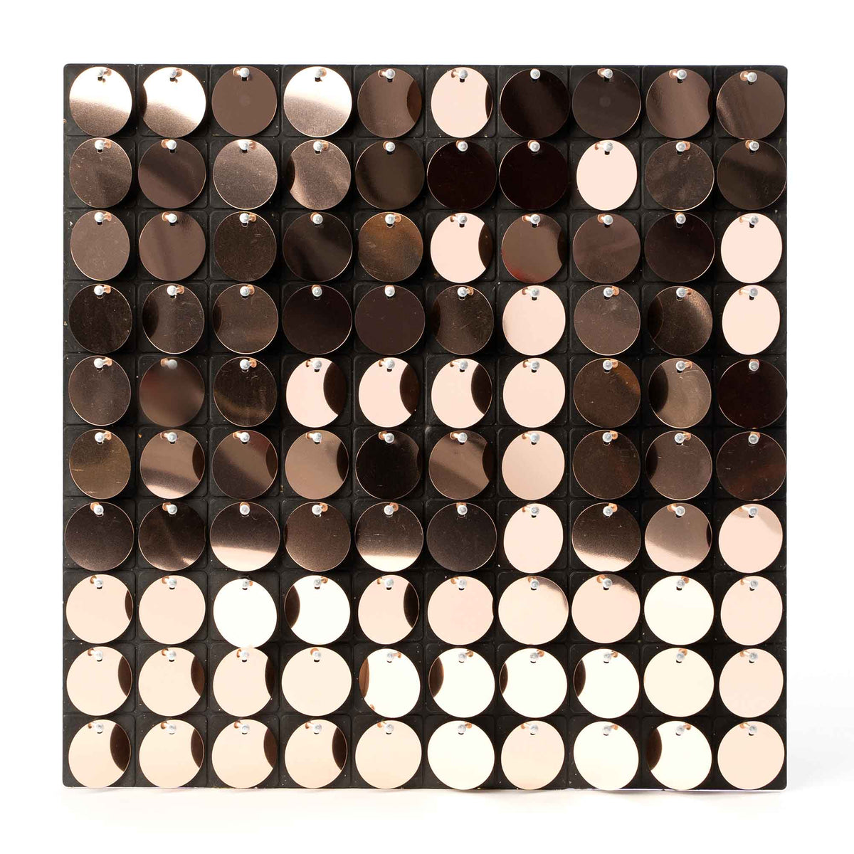 Round Spangle Sequin Wall Panels with Black Backing-Metallic Champagne