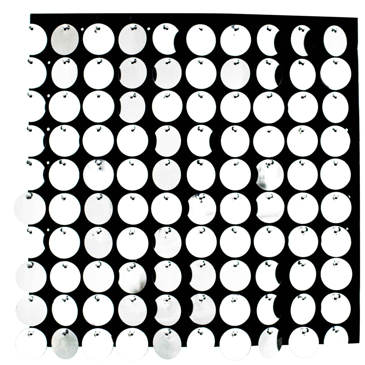 Round Spangle Sequin Wall Panels with Black Backing-Silver