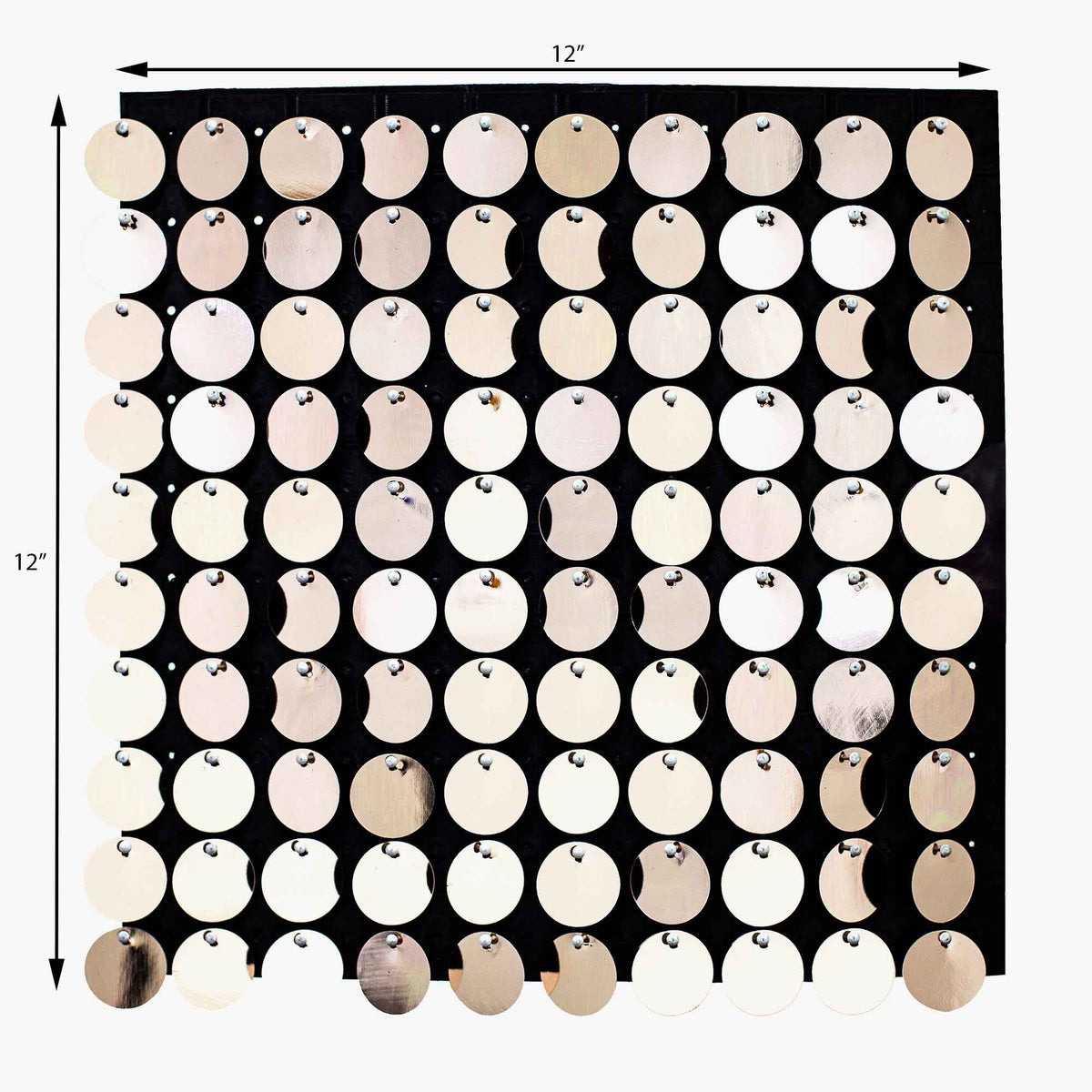 Round Spangle Sequin Wall Panels with Black Backing-Metallic Champagne