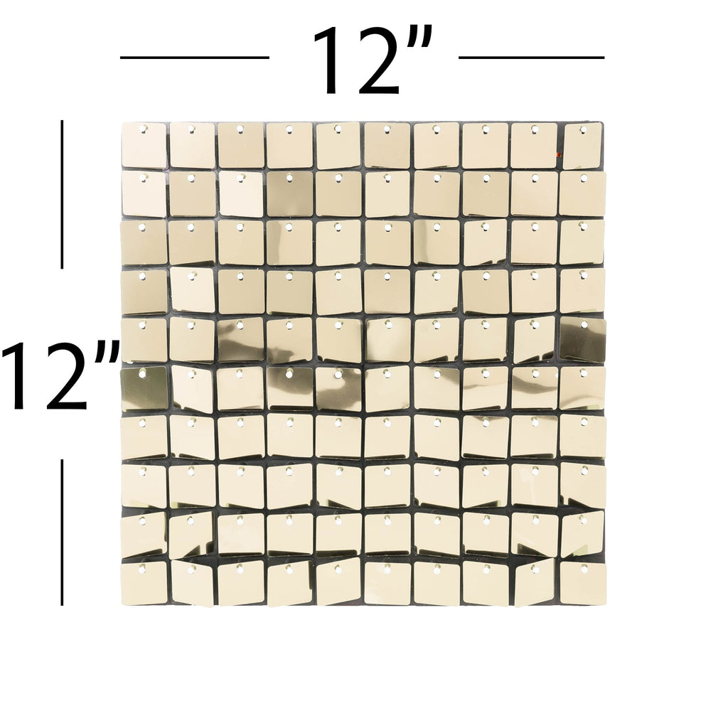 Square Sequin Backdrop Panels with Black Backing-Champagne